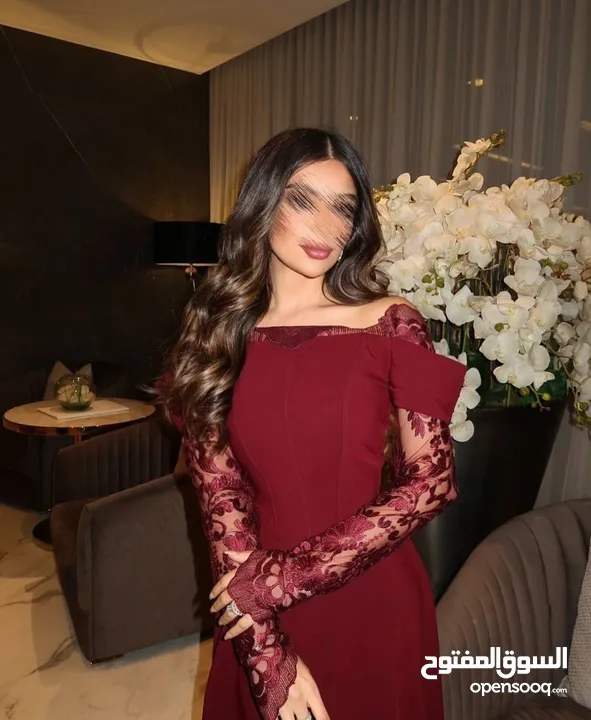 فستان مناسبات  الون عنابي خمري