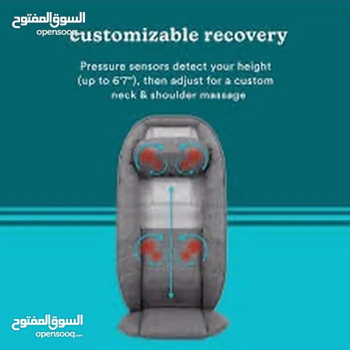 Total Recline Shiatsu Massage Cushion كرسي مساج متعدد الوضعيات، صناعة أمريكية.