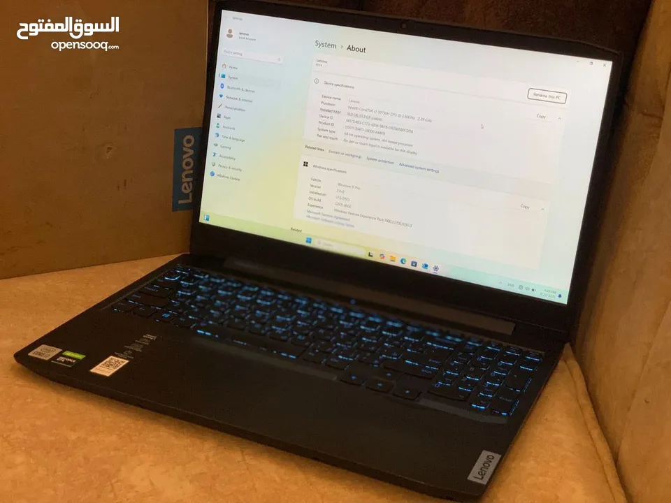 Lap Top Lenovo Gaming 3 core i7جيل عاشر Nvidia +  Gtx1650Ti 4G وارخص من اي مكان،،، ضمان 3 شهور