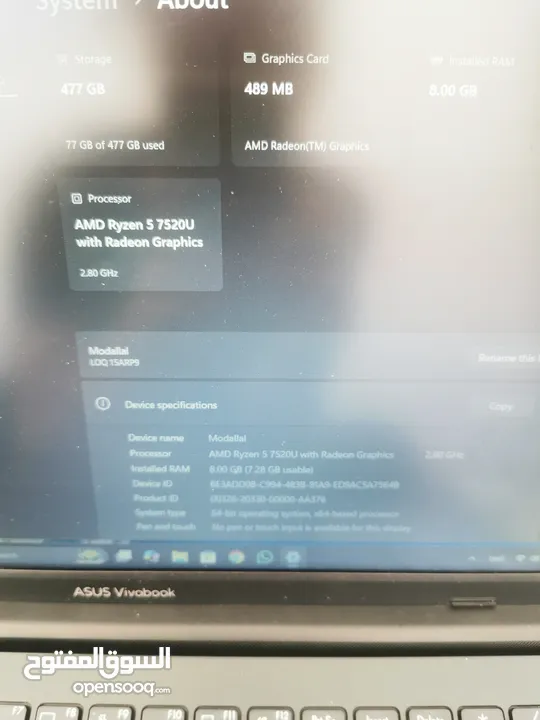 لابتوب ايسوس فيفوبوك جو 14/15 ASUS Vivobook Go معاه كرتون استعمال خفيف جهاز ممتاز ونظيف