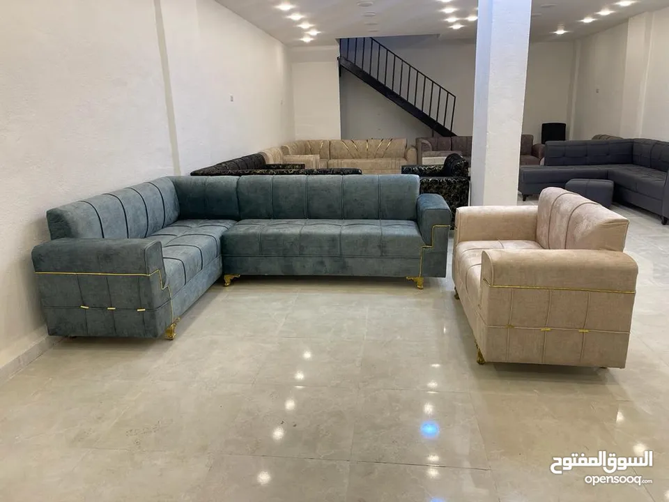 كورنرات 9مقاعد حرف L معاه كمان مجوزه بسعر الجملة من مفروشات ماسة لاتردد بل اتصال والحجز