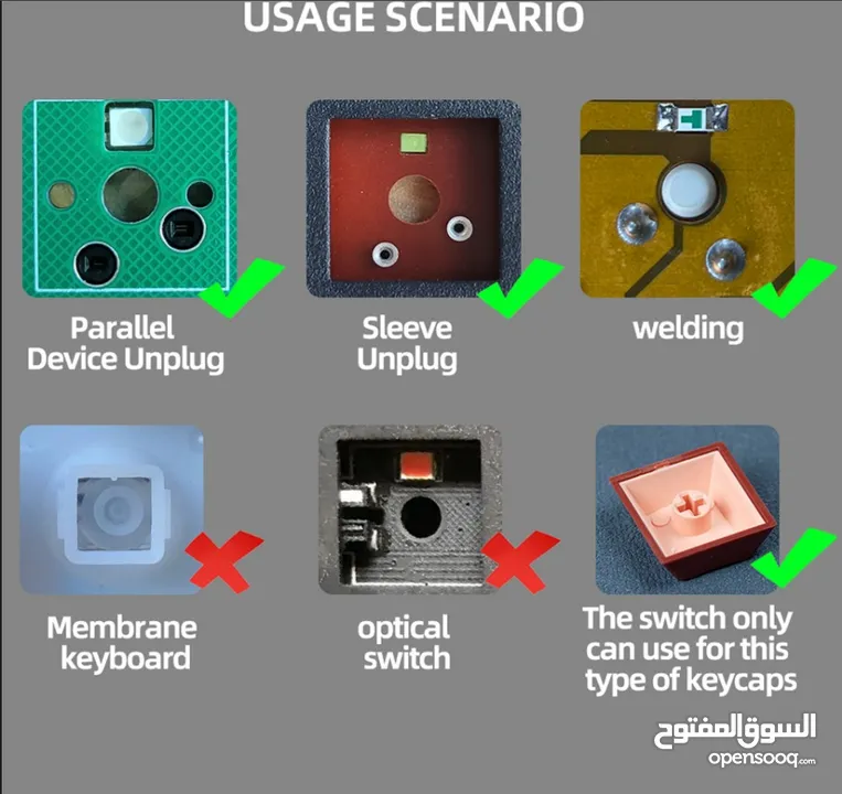 سويتشات كيبورد صفرة يوشي خطية yellow keyboard switches