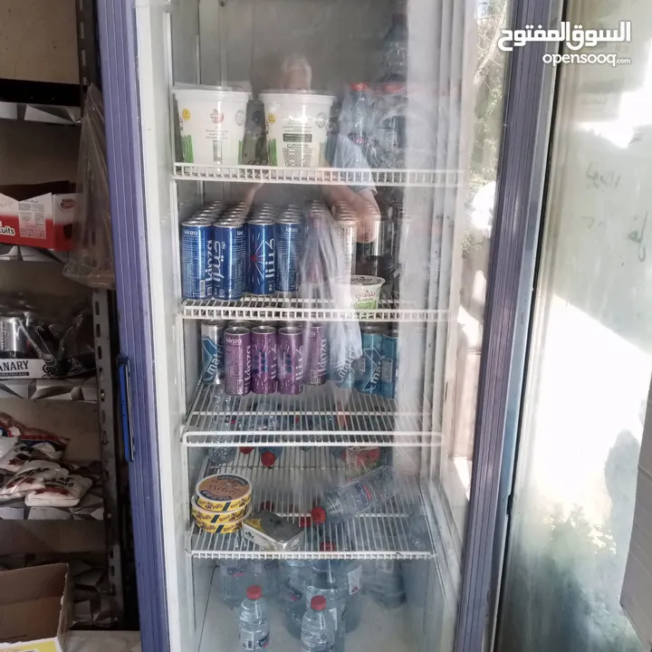 ثلاجه عصير وببسي واجها زجاج للعرض سوبر ماركت