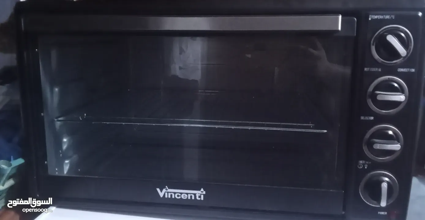 Brand New Vincenti 60L Electric Oven with Rotisserie, Convection, Inside Lamp, 4 Control Knobs