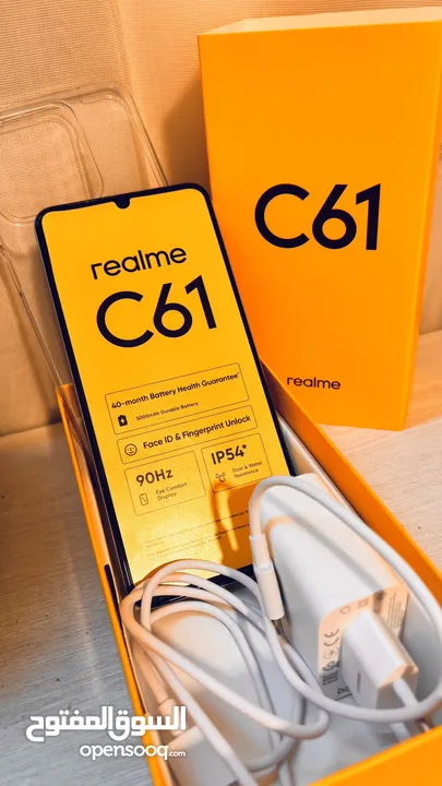 هاتف realme جديد  استعمال يومين مع ملحقاته + كفالة 18 شهر
