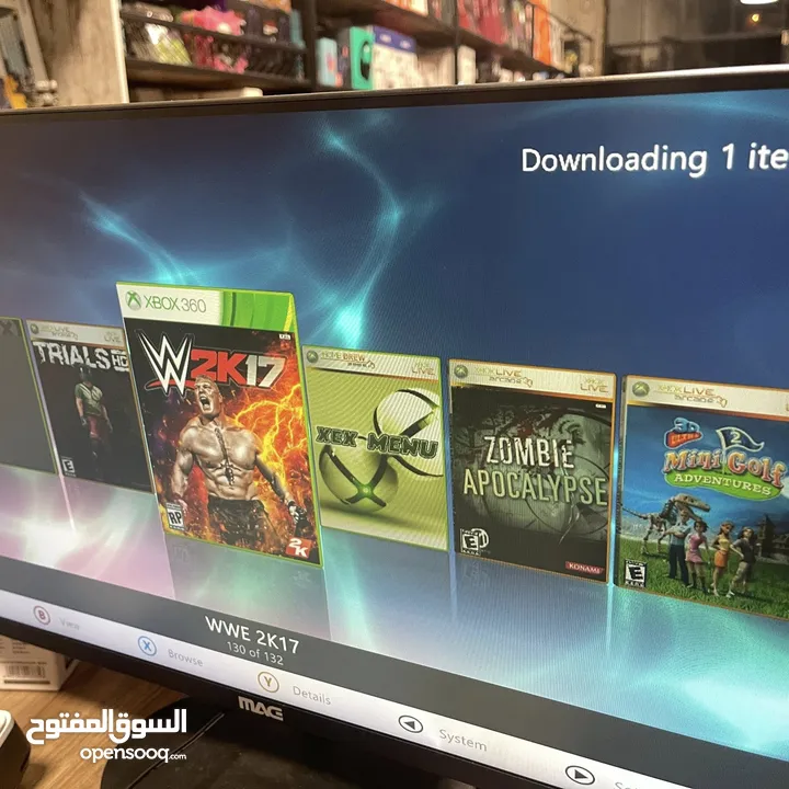 اكسبوكس 360 مهكر مع ايدتين 130 لعبه