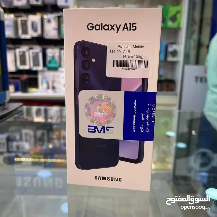 جديد بالكرتونة Samsung A15 رام 8 و 12 و 16 جيجا 128 و 256 مكفول سنة متوفر توصيل