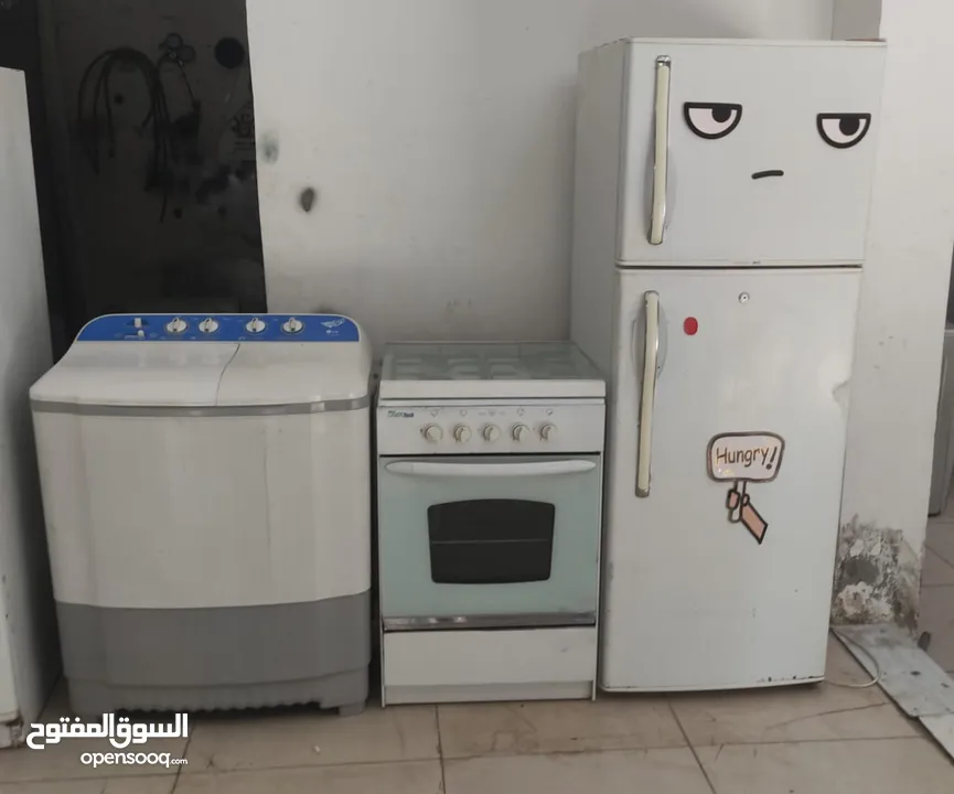 بكج ثلاث قطع ^ثلاجه ناشونال 18 قدم لون ابيض اكسسوار كامله غاز ايطاليا اربع عيون تجميع مصري غسالة LG