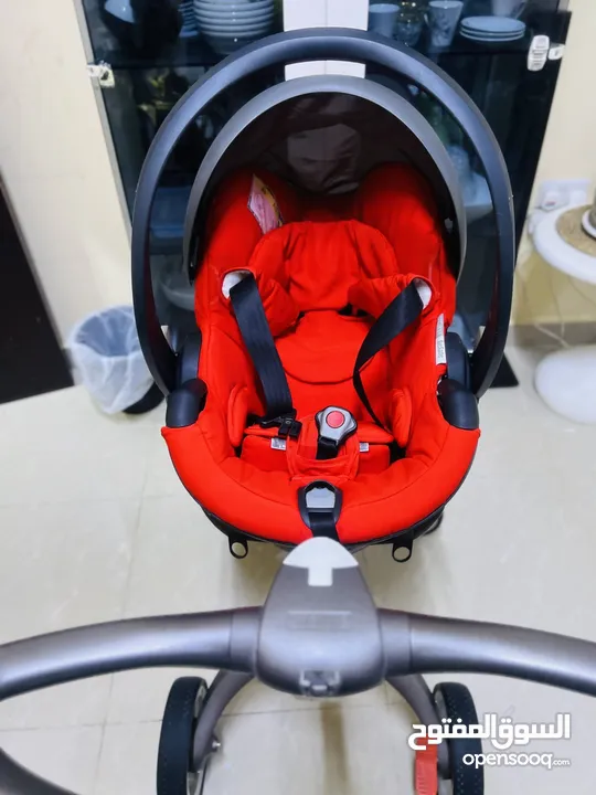 Stokke Premium Baby Stroller Set, Color: beautiful Ruby Red (discontinued)/ car seat sell separately