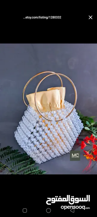 شنط خرز كريستال يدوي بتصميم أنيق وعصري