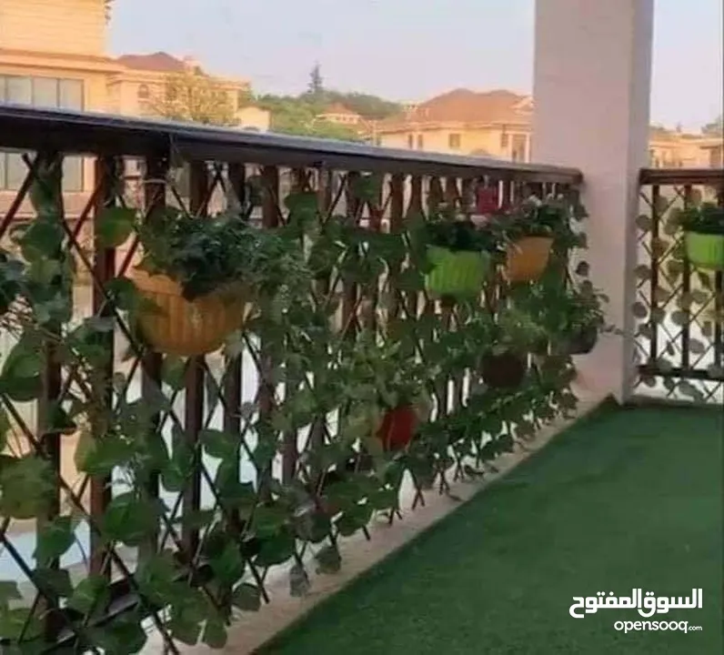 رول ورق شجر اخضر كثيف3 متر ب متر  للمداخل والبرندات واالحيطان