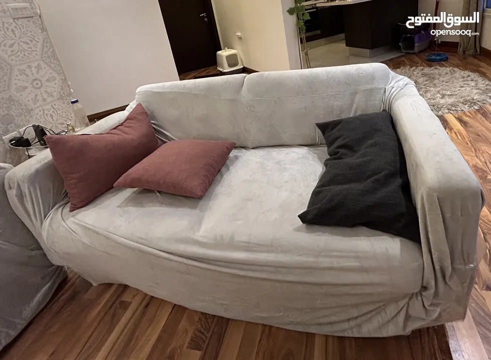3 used sofas for sale with covers and cushions (perfect for pet owners)