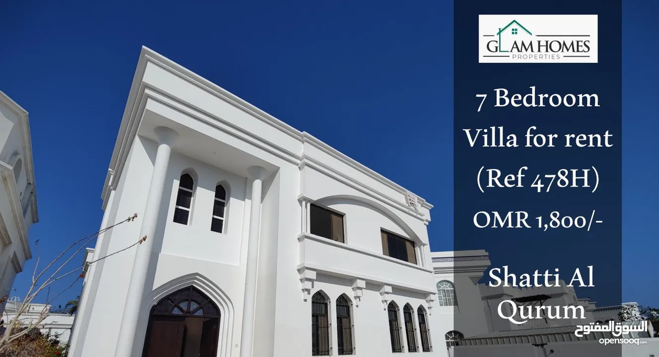 Gorgeous 7 BR villa for rent with spacious rooms Ref: 478H