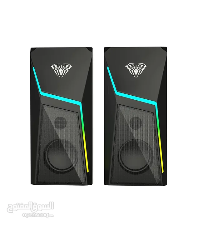 سماعات كمبيوتر جيمنغ  مضيئة مميزة  Aula Speaker N-521 Gaming RGB Lights OG