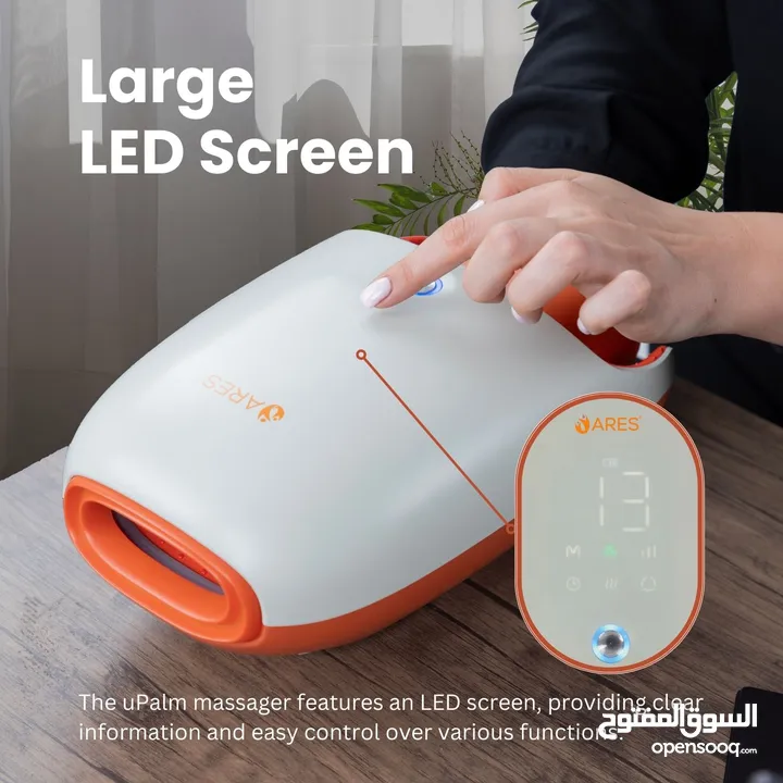 مدلك اليدين اللاسلكي آريس يو بالم متعدد الوظائف مع وسائد هوائية وتبريد والتسخين العلاجي شامل التوصيل