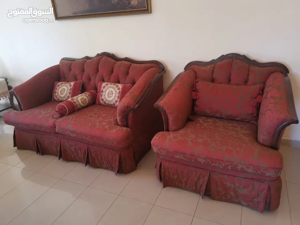 غرفة سفرة خشب زان و غرفة ضيوف