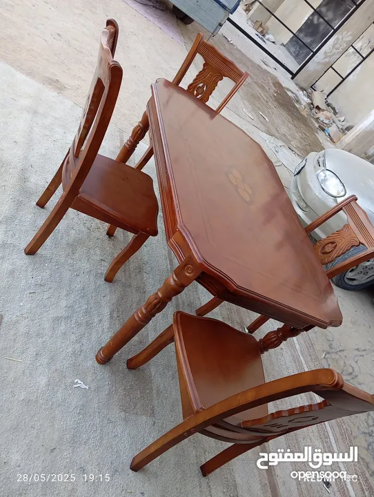طاوله سفره 4 مقاعد اوربي بحال الوكاله
