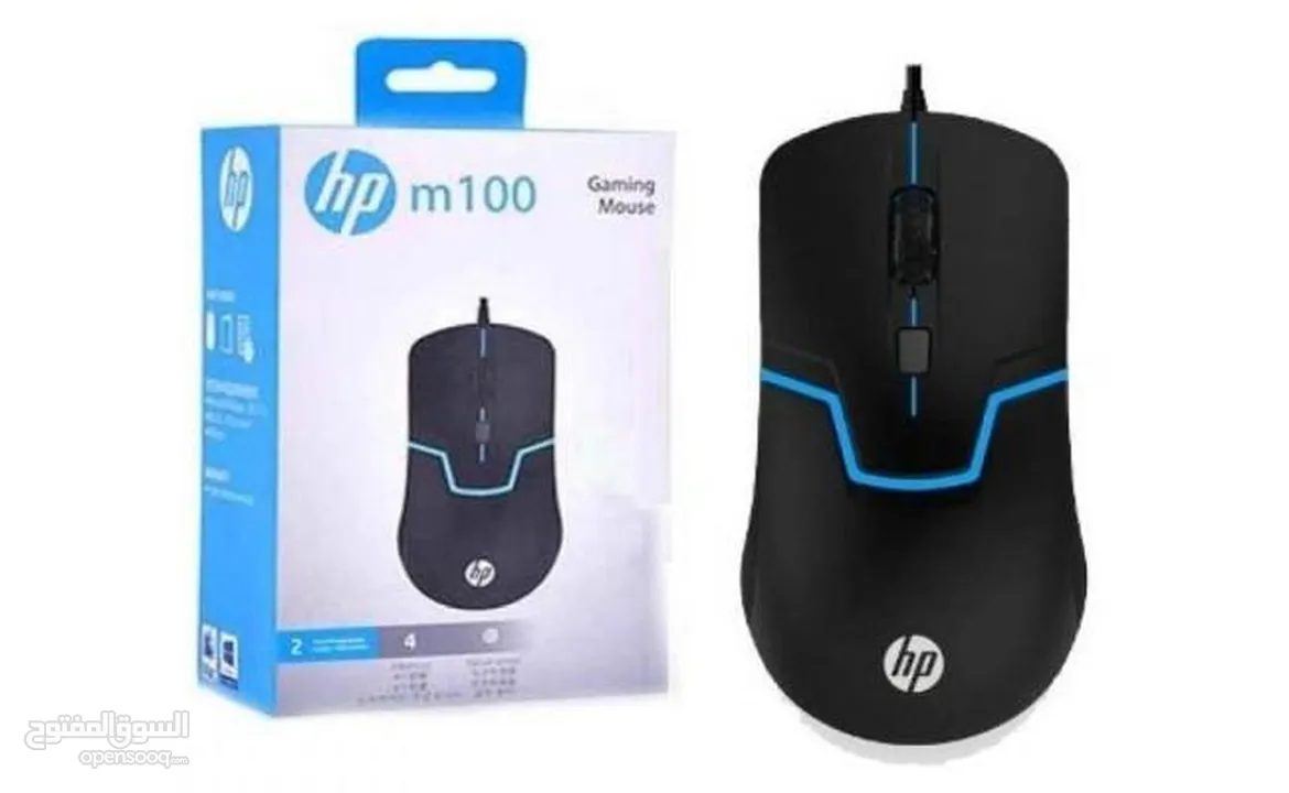 ماوس HP M100 للألعاب سلكي مزود بمستشعر بصري ودقة DPI قابلة للتعديل، تعمل الأزرار حتى 5 مليون ضغطة