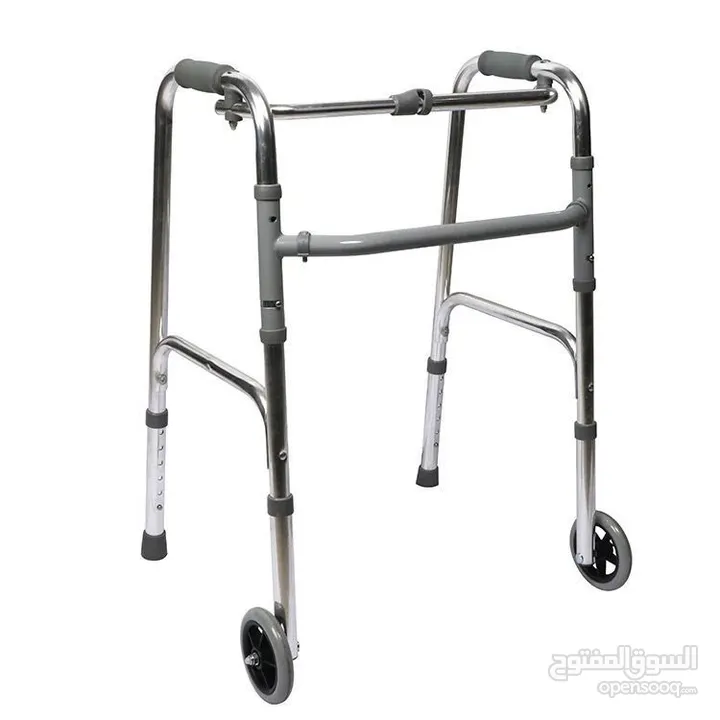ووكر مشاية قابلة للطي Walker مع عجلات أمامية لكبار السن استخدامات جهاز الووكر صعوبات المشي  الإصابات