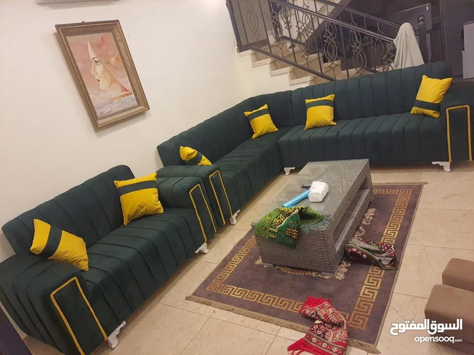 اطقم كورنر حرف ال مع مجوزه 9مقاعد جميع الالوان متوفره عرض لاخر الشهر من المصنع بسعر الجمله
