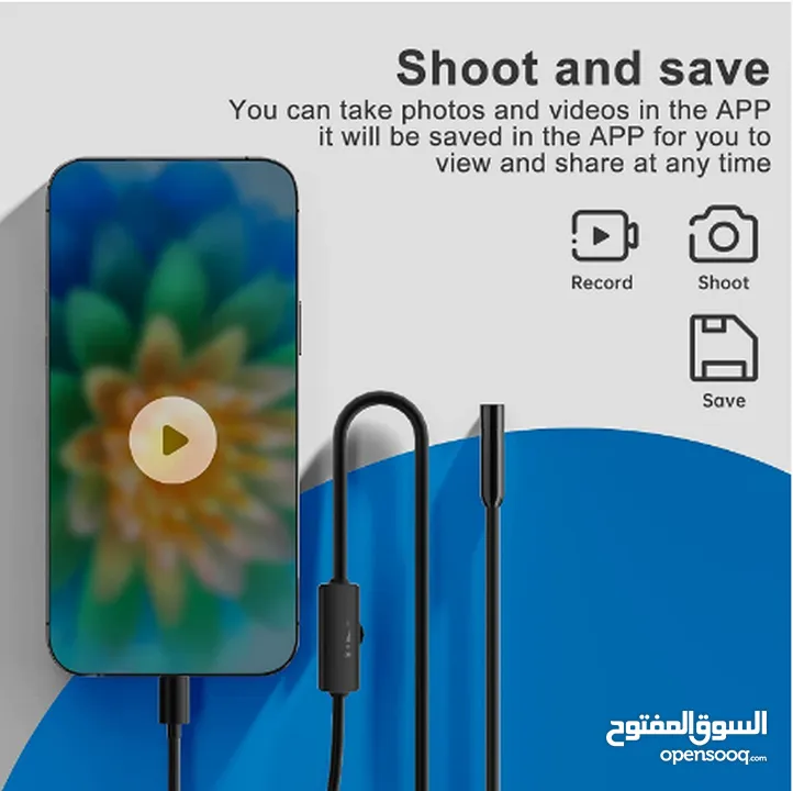 Endoscope Camera for iPhone (3.5M) كاميرا موبايل ايفون للاماكن الصعب الوصول اليها طول ( 3.5 )