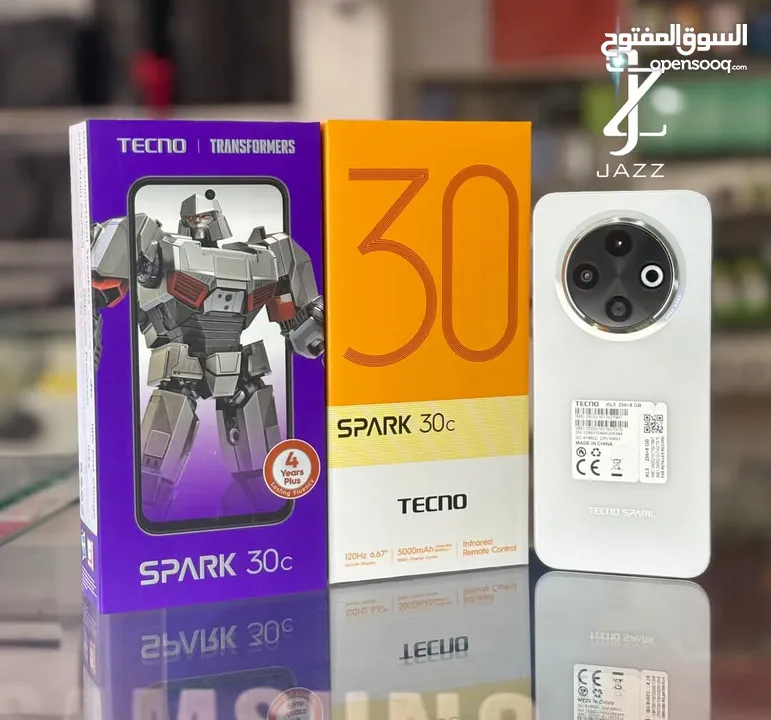 جهاز جديد بالكرتونة Spark 30c رام 8 و 12 و 16 جيجا 128 و 256 مكفول سنة متوفر توصيل