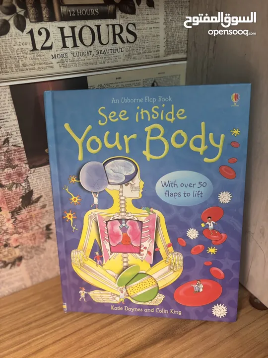 كتاب إنجليزي تفاعلي فاخر للأطفال “See Inside Your Body” – نسخة أصلية نادرة من Usborne