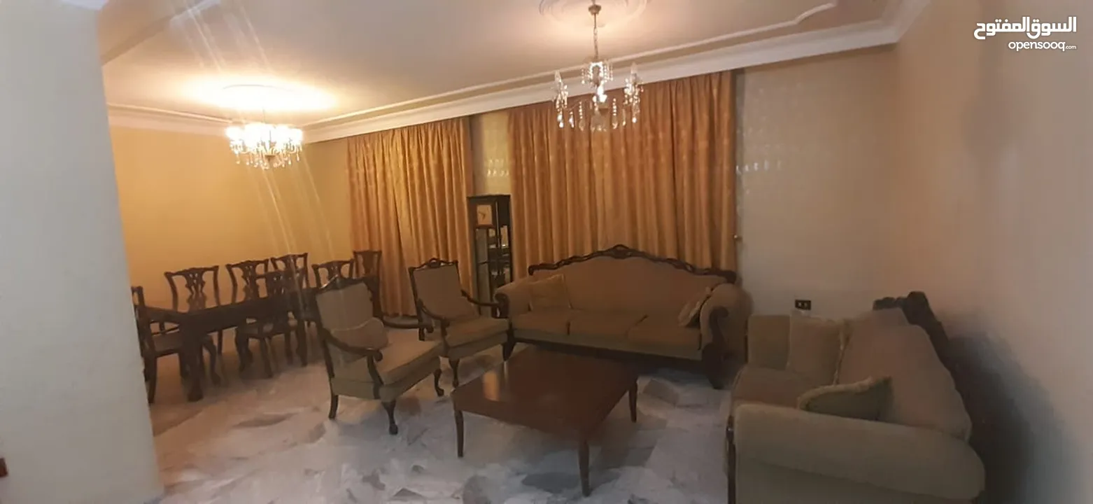 شقة مفروشة الرابية 3 نوم 4 حمام غسيل برندة طابق اول