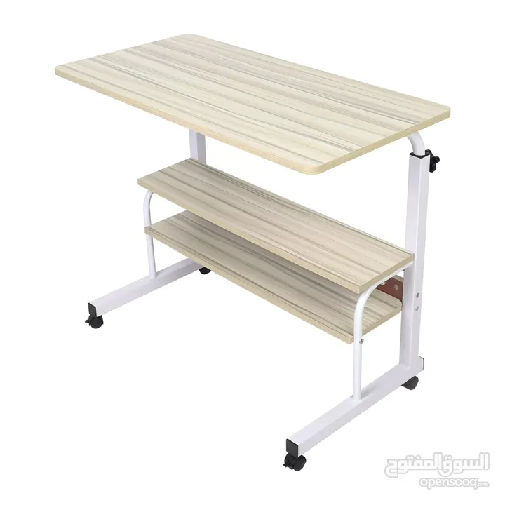 طاولة لابتوب طاولة متحركة مع رفوف قابلة لتعديل للارتفاع قياس 80*40 Laptop Tray Table Desk