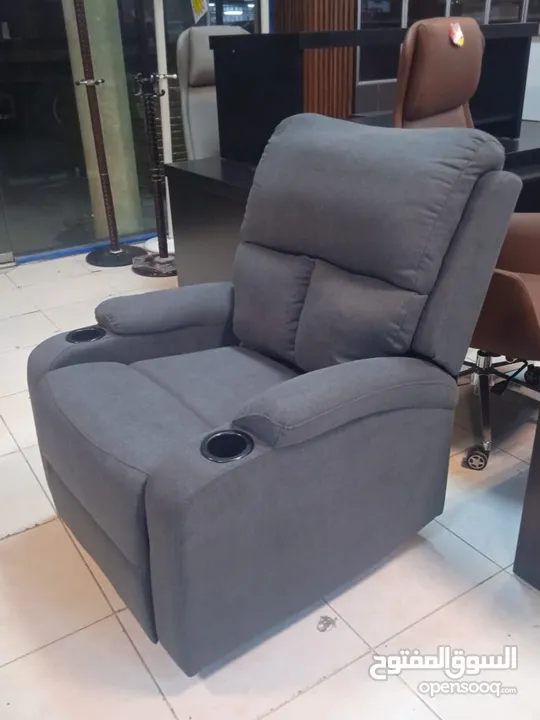 Recliner Single Sofa Grey color Fabric