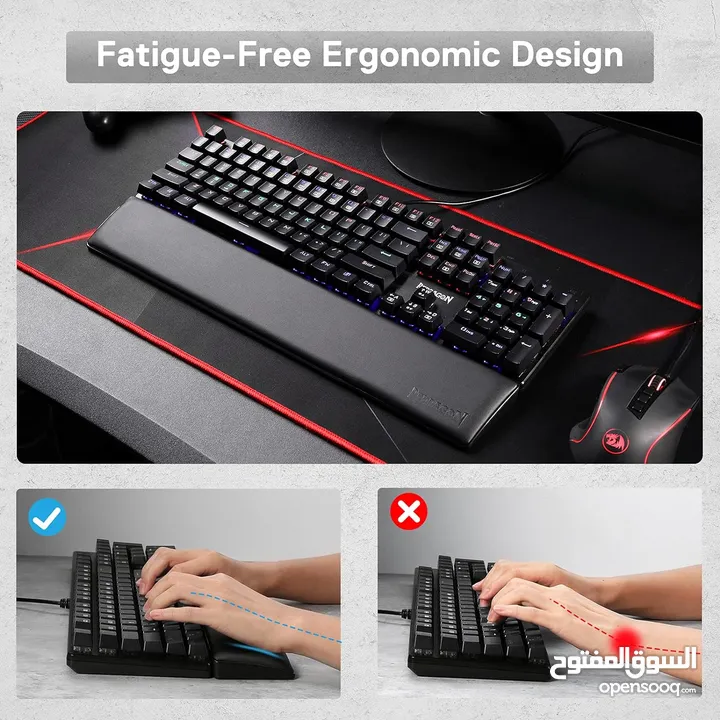 Redragon P037 Meteor L Computer Keyboard Wrist Rest Pad ركاية يد نوعية ممتازة ريدراجون