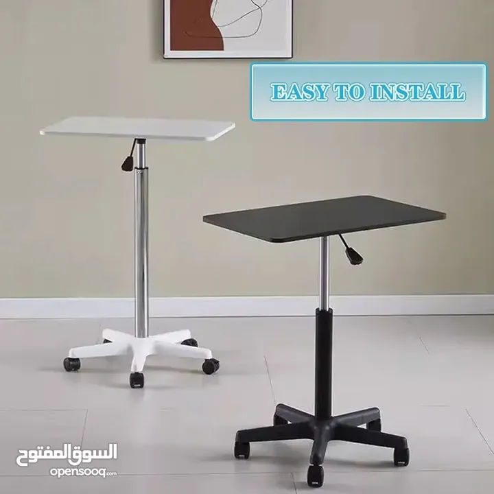 طاولة لابتوب طاولة لابتوب هايدروليك قابل للتعديل طاولة لابتوب متحركة خشب م دوران 360 وتحكم بالارتفاع