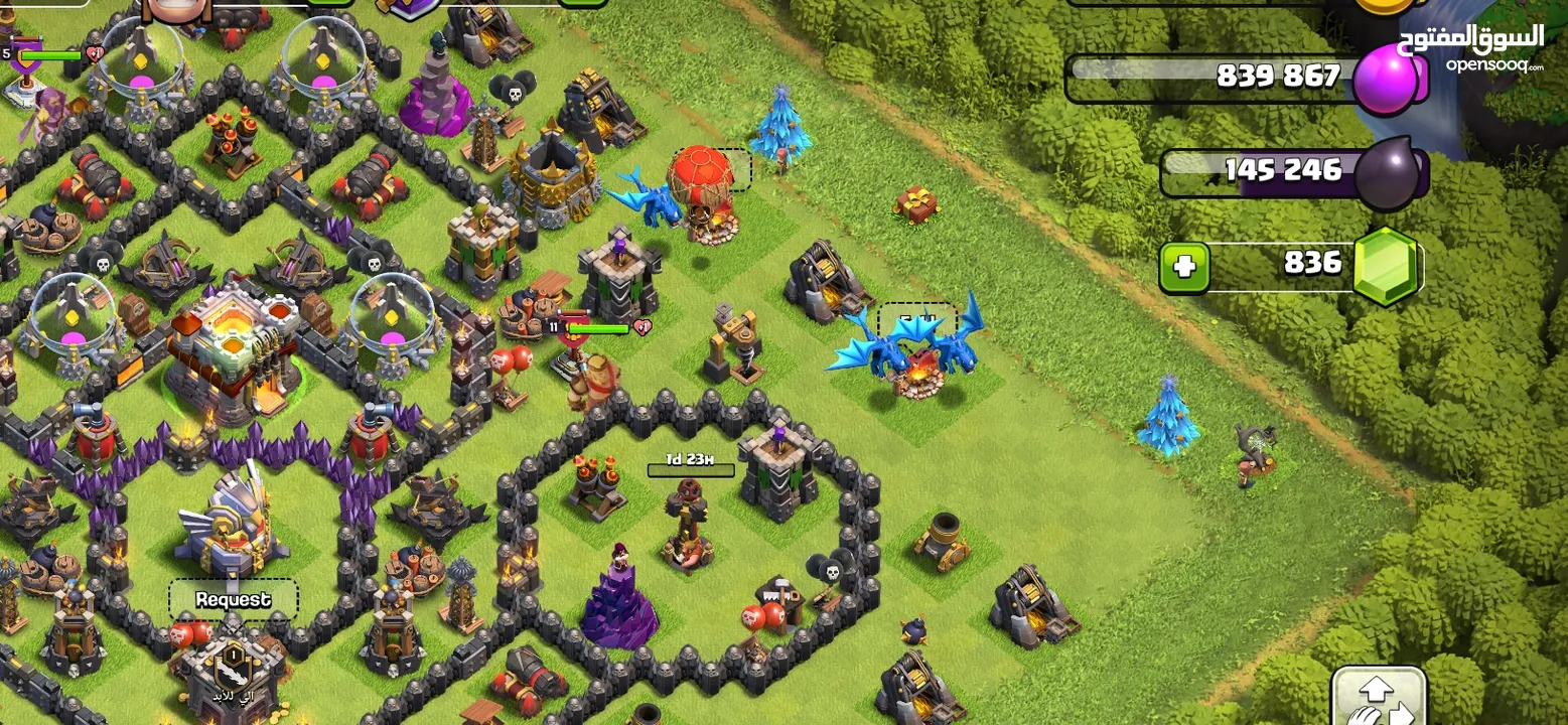 836 مجوهراة ///////////clash of clans تاون 11