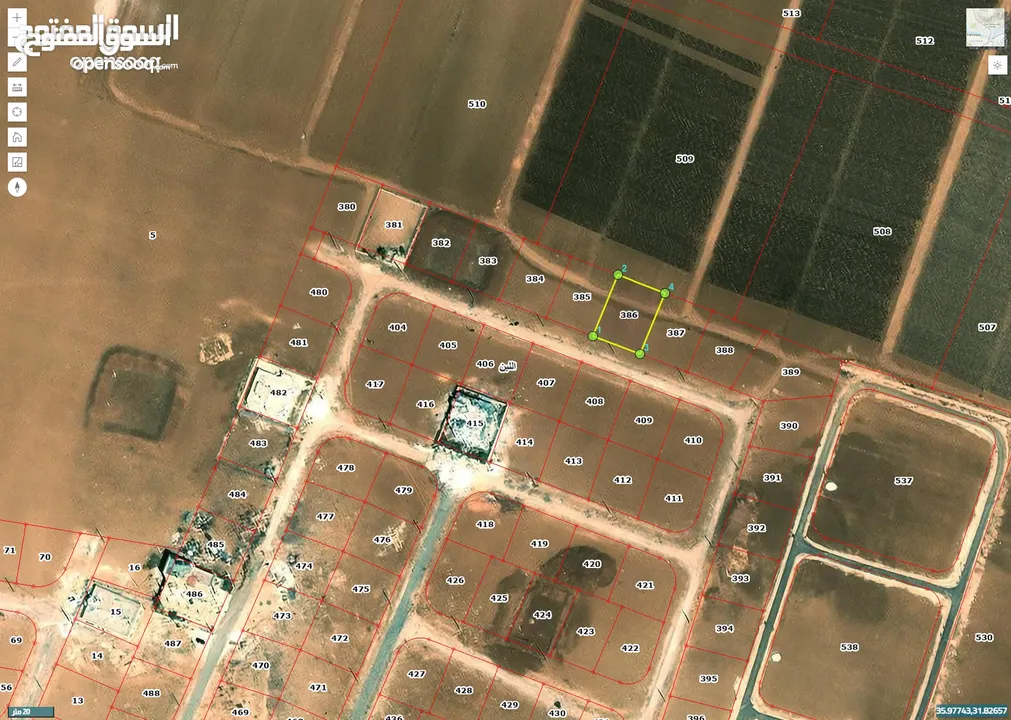 قطعة أرض 600 م للبيع قرب طريق المطار وجامعة الإسراء - أبو دبوس - منطقة بناء حديث وفلل