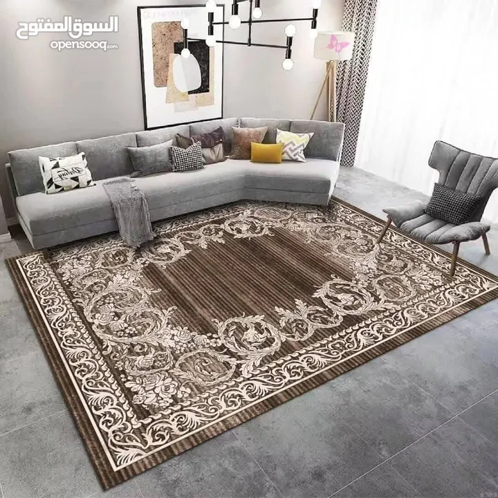 سجاد 3D مودرن مانع للانزلاق حجم كبير