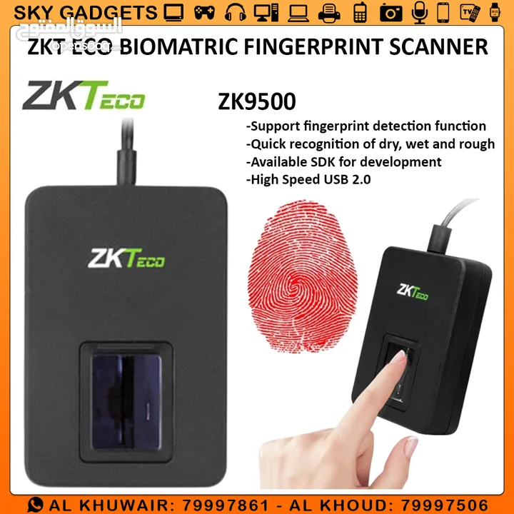 ZKT Eco Biometric Fingerprint Scanner - ZK950 ll Brand-New ll