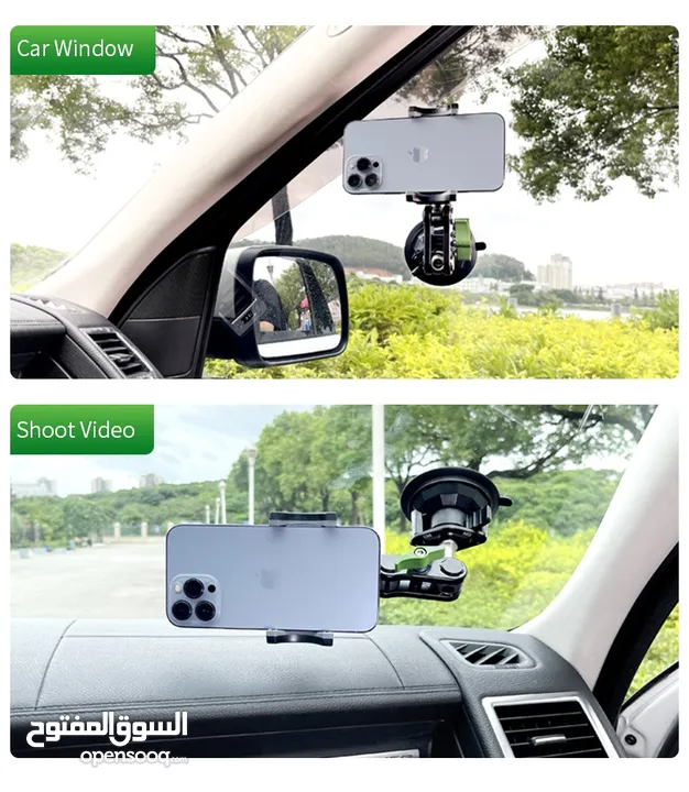 حامل هاتف للسيارة مزود بكوب شفط مرن 360 درجة مع ذراع برأس كروي - Car Sunction phone holder