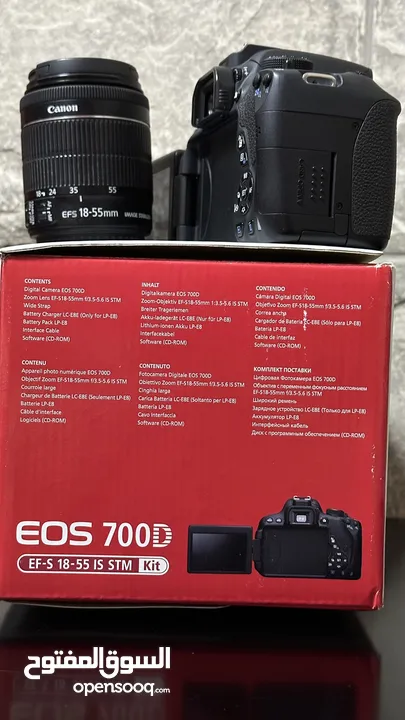 كاميرا كانون 700D بحالة الجديده للبيع