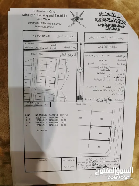 ارض للبيع في مدينه النهضه ( العامرات)