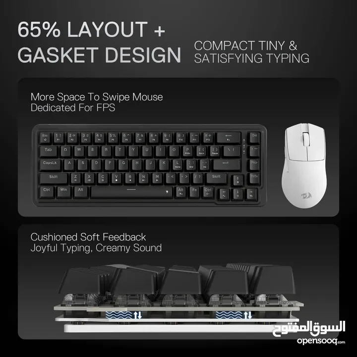 Redragon K709 65% Wired Gasket RGB Gaming Keyboard كيبورد