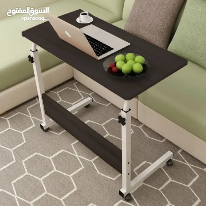 مكتب طلابي عملي ومتنقل بيسع لابتوب وادوات مدرسية سطح واسع عجلات قوية مع فرامل ارتفاع قابل للتعديل