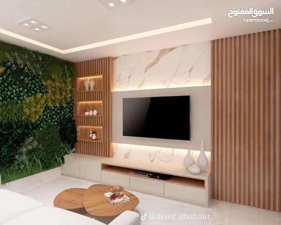 فاير بليس ورق جدران والشيبورد وبانوهات وجبسن بورد شلالات بارجولا نوافير بديل الرخام وبديل الخشب والق
