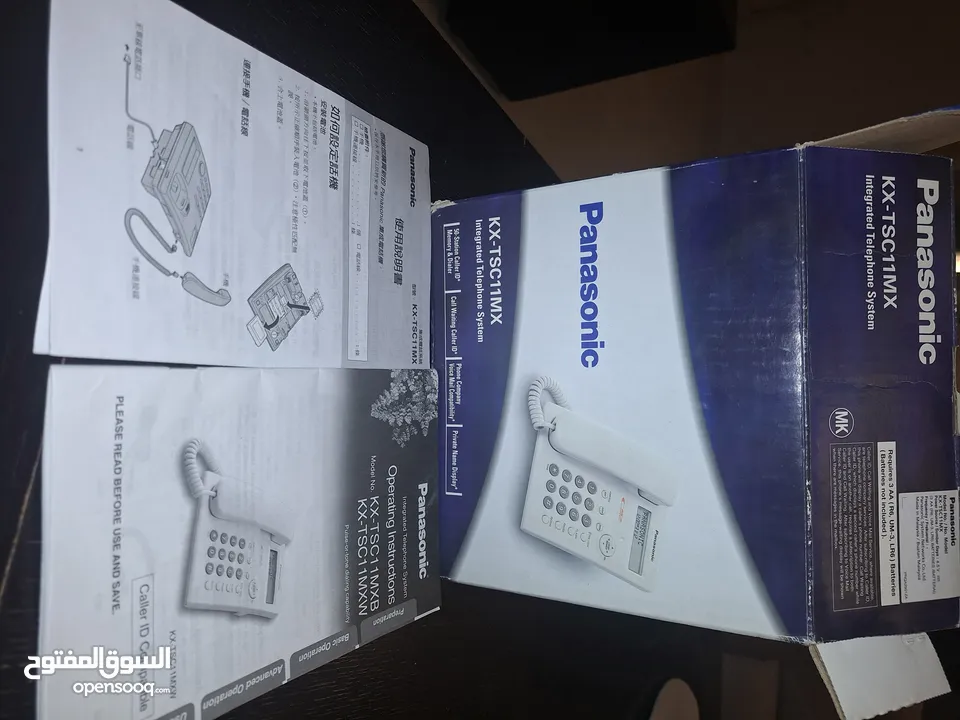 تلفون Panasonic لون اسود كاشف للارقام مستعمل وبحالة ممتازة للبيع