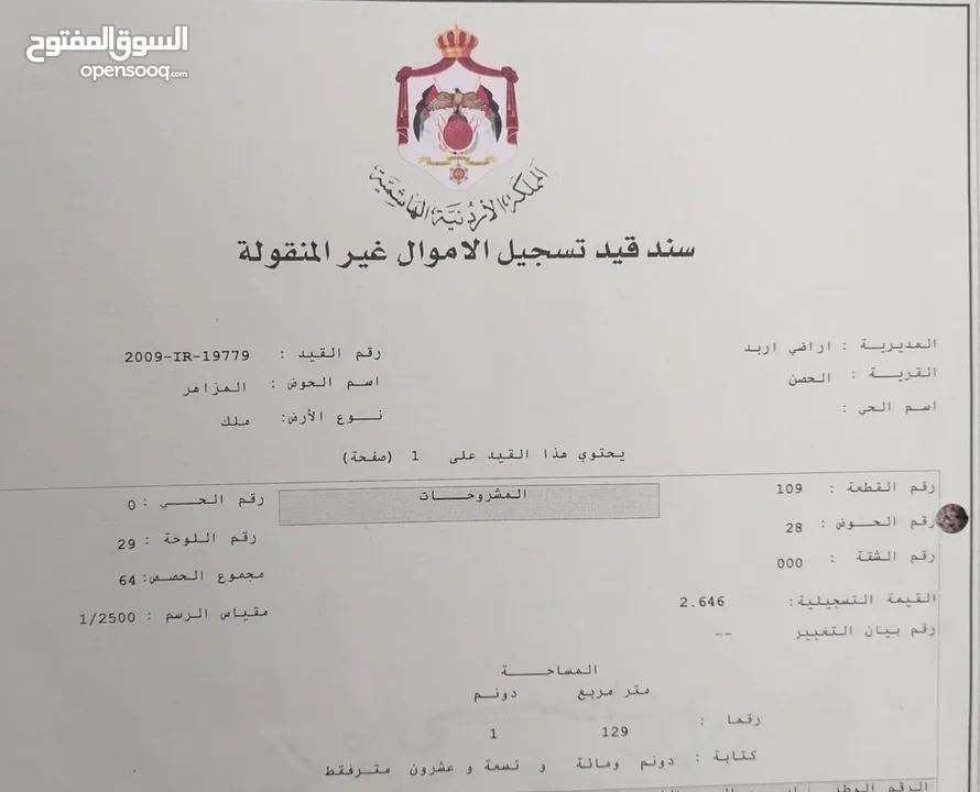 قطعة أرض للبيع في حوض المزاهر