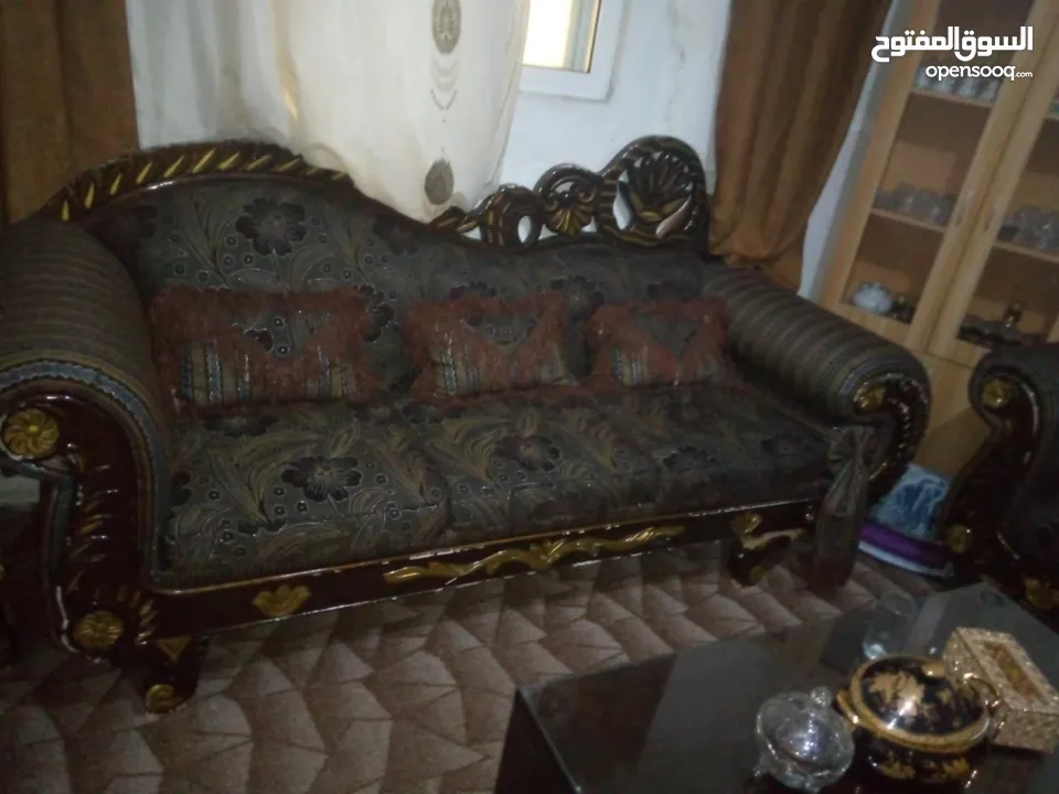 طقم كنب خشب زان  مستعمل