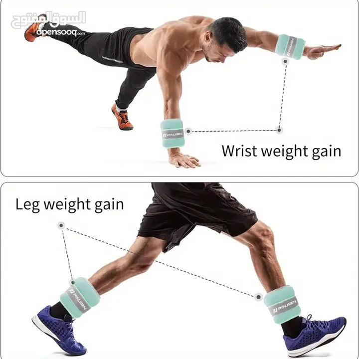 عرض حتى نفاذ الكمية من 9.5ر الى 7ريال قفاز بأوزان للكاحل والمعصم لزيادة كفاءة اللياقة وحرق الدهون