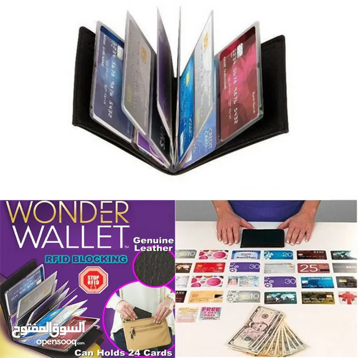 Slim RFID Wallets Black Leather