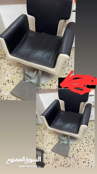 كراسي صالون حاله جيدة جدا  كرسي مكياج متسعمل شي بسيط  وكرسي مغسله يصلح لصالون رجالي وستاتي  واتس شغا