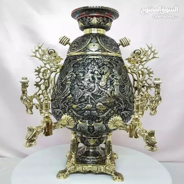 سماور الفحم النحاسية الفاخرة