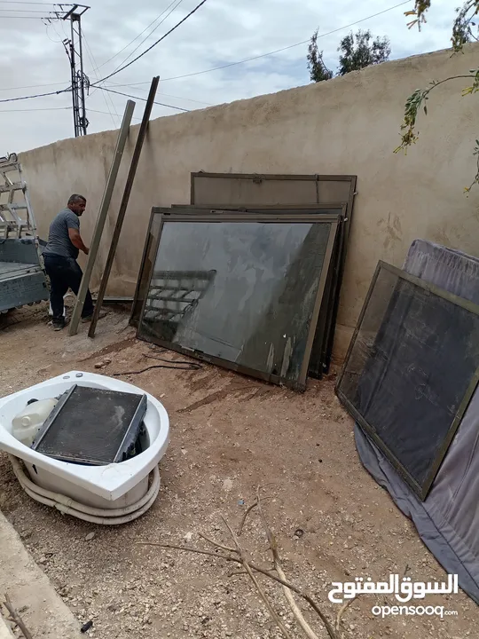 ، شبابيك المنيوم دبل مع ابواب المنيوم دبل
